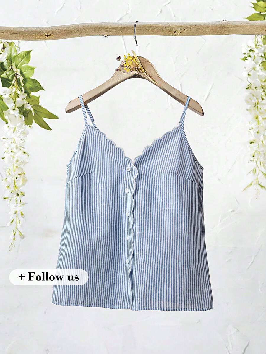 Rusticease Top de camisola a rayas para mujer, minimalista y de moda, adecuado para el verano