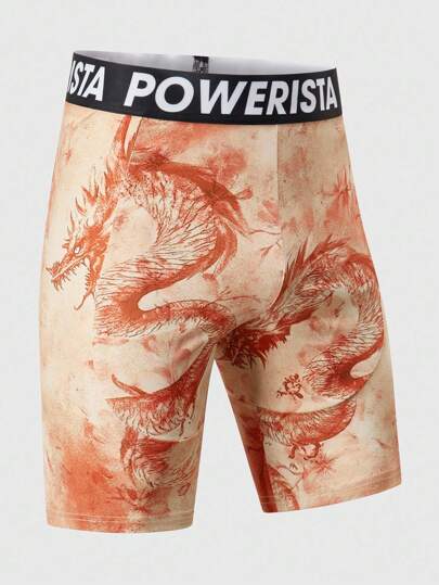 Anime سراويل دراجة داخلية للرجال بطبعة جرافيك شارع