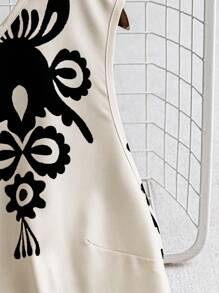 GlowEve Váy mini in họa tiết chắp vá hở lưng bằng vải chiffon mùa hè cho nữ, họa tiết in ngẫu nhiên - Nhiều màu - Xem 3