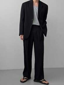 DAZY Men's Black Business Suit Jacket, Spring/Autumn Business Attire - Black - View 3