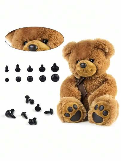 50 件/套 DIY 娃娃眼球黑眼圈适用于毛绒玩具、钩针编织、缝纫工艺品 - 塑料工艺品用品适用于 DIY 面料、服装、熊制作、手工配件