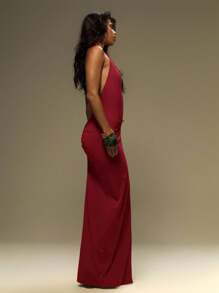 MUSERA 春夏可爱条纹阔腿裤，休闲优雅，适合海滩、生日、约会等场合 - 酒紅色 - 查看 2