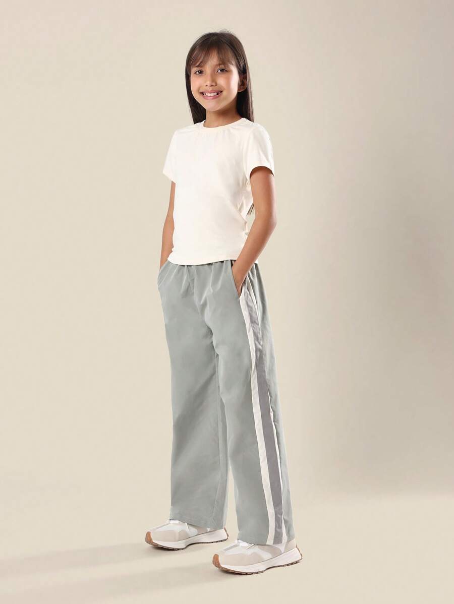 SUMWON 青少年女孩婴儿短款柔软基本款短袖休闲夏季日常必备上衣 - 綠色 - 查看 1