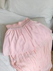 Comfortcana Women's Solid Color High Waist Gathered Pleated Wide Leg Loose Pants, Fall Women Clothes - Pink - View 6
