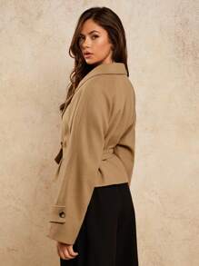 COSMINA Chaqueta informal con cremallera y unicolor para otoño/invierno para mujeres