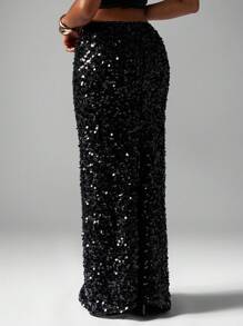 MISSGUIDED Sequin Maxi Skirt Column Beach Party Evening Wear Cocktail Wedding Guest Club Night Out Special Occasion Long Length Sparkly Formal Floor Glam