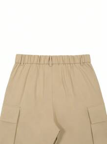 Manfinity Roughcore Men Multi-Pocket Casual Fashion Straight-Leg Utilitarian American Style Cargo Pants, Grey Cargo Pants With Back Pocket Men Tactical Work Pants Streetwear , Fall - Camel - View 6