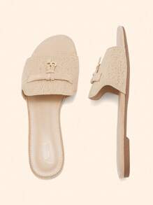 CUCCOO BASICS Casual Versatile Comfortable Women Flat Sandals For Christmas Spring Shoes Summer Shoes - Apricot - View 5