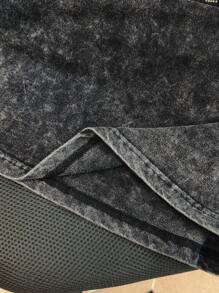 Flirla 大码休闲街头风格唇印圆领 T 恤，100% 纯棉 - 黑色 - 查看 6