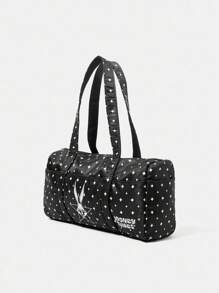 LOONEY TUNES X SHEIN 女士时尚兔子和星星印花单肩包、健身包 - 黑色 - 查看 4