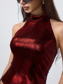 LYSMO Women's Bodycon Cropped Halter Camisole Tank Top