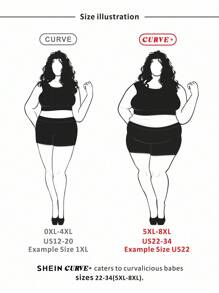 SHEIN CURVE+ 大码休闲水洗修身喇叭牛仔裤 - 淺色水洗藍 - 查看 3