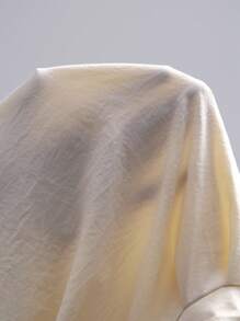 Lumivelle 女士设计师款精致V领长袖褶裥短款上衣，适合大学穿着 - 杏色 - 查看 3