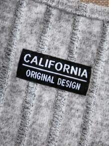 小众设计复古酷炫时尚休闲百搭修身针织吊带背心和阔腿裤套装 - 灰色 - 查看 9