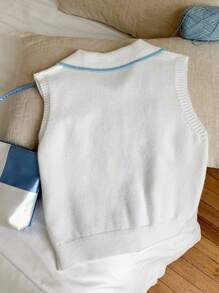 Comfortcana 大码女式针织蝴蝶结开衫背心，休闲简约时尚百搭，春/秋/夏 - 彩色 - 查看 2