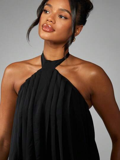 jasmine halter dress show me your mumu Jasmine Halter Maxi Dress ~ Champagne Luxe Satin L