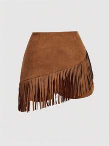 SHEIN MOD Bộ đồ tua rua da lộn nâu 2 món cỡ lớn cho nữ, Trang phục lễ hội âm nhạc, Phong cách miền Tây, Trang phục miền Tây, Trang phục hòa nhạc ven biển, Trang phục sa mạc, Bộ đồ nghỉ lễ hai món, Dành cho đi chơi - Lạc đà - Xem 7