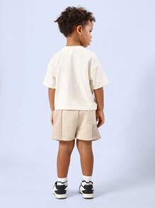 SUMWON Pantaloncini pieghettati per bambini con vita con coulisse, casual estivi per scuola e tempo libero, con fascia elastica, lunghezza ginocchio, comodi, da indossare in primavera, estate e autunno, anche per le vacanze