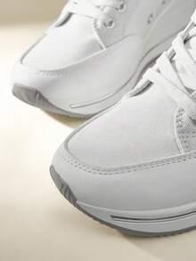 CUCCOO EASI 女士黑色厚底坡跟运动鞋 - 白色 - 查看 10