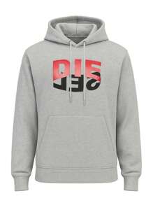 Men's Casual Letter Print Pocket Hoodie - Grey - View 4