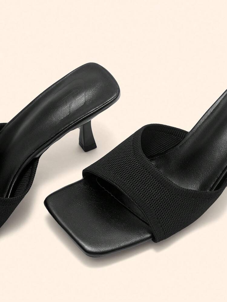 CUCCOO BASICS Women's Minimalist Elegant Square Toe Thin High Heel Mule Sandals, Suitable For Work, Dates, Parties, Festivals, Vacations, Weddings