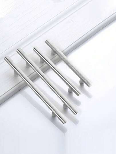 1/4 件银色不锈钢橱柜拉手，现代厨房和浴室橱柜抽屉门五金替换拉手