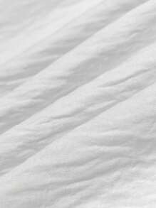 INAWLY Plus Size Solid Color Back Tie Waist Long Sleeve Simple Casual Dress Fall Cloth For Women - White - View 4