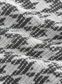 SHEIN MOD Black & White Houndstooth Printed Bow Decor Sleeveless Top And Mini Skirt Elegant 2 Pieces Set - Black and White - View 3