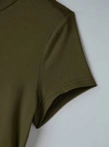 Franclia Women Casual 2 Pieces Set With Round Neck Short Sleeve T-Shirt And Pants Women Two Pieces Set Two Pieces Pants Set Women Wide Leg Pants Set Matching Sets Women - Army Green - View 6