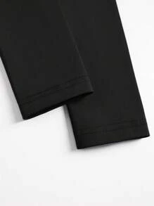 INAWLY Body de manga larga sexy con espalda descubierta y unicolor para mujer