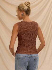 Avantive 热辣女孩度假休闲高街女士无袖夏季上衣海滩女士母亲节休闲女士上衣夏季女士无袖上衣工作女士上衣 - 棕色 - 查看 2