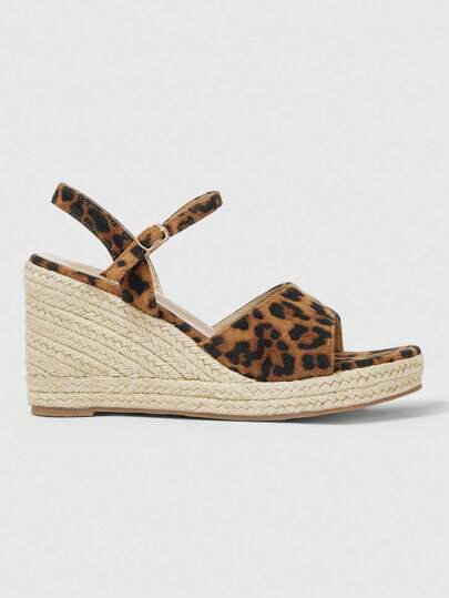 Fairycore Women's Brown Wedge Platform Woven Sandals, New Style Strap High Heel Beach-Themed Ladies Shoes