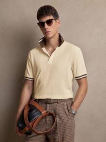 AKNOTIC Camisa polo de manga corta de ajuste ceñido con textura blanca "Old Money" de moda casual para hombre, adecuada para uso diario, ir al trabajo, primavera/verano, vacaciones, fiestas, bodas, parejas, regalo para novio, ropa de playa