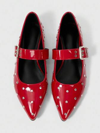 Grunge Punk أحذية نسائية مسطحة مريحة، سهلة الارتداء، برقعة مربعة، طراز بانك شيك وجذاب، مزخرفة بالدبابيس، قابلة للتعديل، مناسبة للاستخدام اليومي والعمل والحفلات