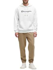 Champion Men's Casual Versatile Minimalist Pocket Drawstring Hoodie - White - View 3