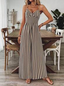 Breezaya Women's Casual Floral Print Sleeveless Backless Jumpsuit, Spring/Summer - Multicolor - View 3