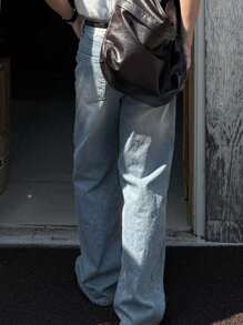 DAZY Men's Distressed Washed Blue Jeans, All Season, Emo Style - Blue - View 2