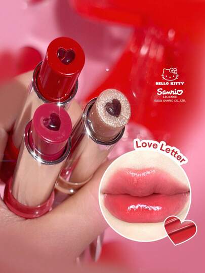 Hello Kitty｜SHEGLAM 비 마이 베이비 하이드레이팅 립스틱-러브레터 브랜드 뷰티 메이크업 화장품 여성과 소녀를 위한 완벽한 겨울 봄 이상적인 Y2K 화려한 패션 생일 기프트 파티 준비 완료 최고 색상