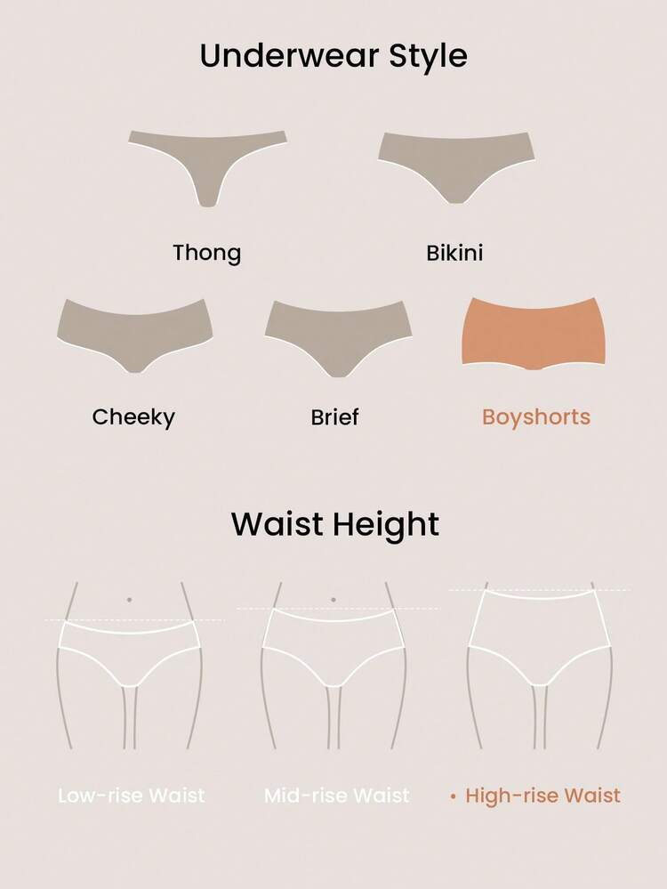 Plus 2-Pack Airy Cotton High Waist Boyshorts Waist Women Underwear Panties Set