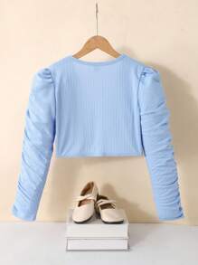 SHEIN Dopasowany elegancki kardigan dla dziewcząt w wieku szkolnym