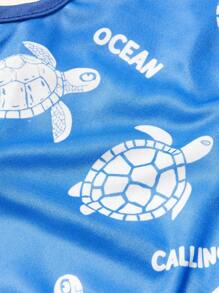 PETSIN 2pc Pet Cat Dog Universal Turtle Cartoon Print Summer Vacation Style Casual Comfortable Breathable Dog Vest - Multicolor - View 5