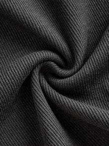 ROMWE J-Fashion Camiseta ajustada y sexy con estilo Lolita, decorada con encaje negro a patchwork, lazo de terciopelo en la espalda y hebilla brillante con lazo - Negro - Ver 4