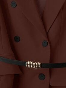 1 件女士优雅无袖两件套（含腰带） - 紫紅色 - 查看 5