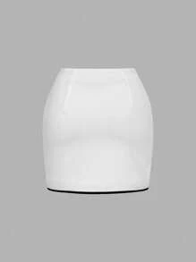 SHEIN MOD Square Neck Decorated Pocket Elegant White Outfit - White - View 6