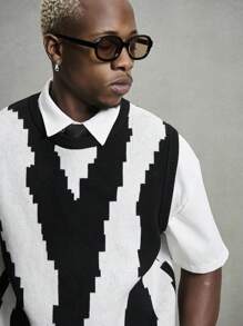 PAVTROS Manfinity Streetrush Men's Sleeveless Color Block Knit Top Back To Shcool