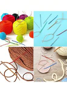 17pcs/Set Stainless Steel Tapestry Needles(12pcs)+Colored Bent Crochet Hooks (4pcs) With 1 Storage Box ForSewing, Crocheting, DIY Knitting (All Styles & ColorsRandom) - Multicolor - View 4