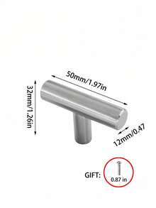 1/4 件银色不锈钢橱柜拉手，现代厨房和浴室橱柜抽屉门五金替换拉手 - 銀色 - 查看 5
