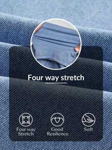 Flexra Women's Stretchy Casual Versatile Knit Denim Shorts - Light Wash - View 8