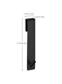 1pc Stainless Steel Shower Door Hook, Bathroom Frameless Glass Shower Door Extended Hook, Heavy Duty Towel Robe Hook - Black - View 2