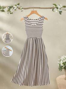 Rusticease Women's Casual Sleeveless Striped Dress, Summer - Multicolor - View 1